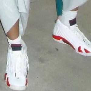 Jordan retro 14 White and Red Sneakers